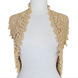 CROCHETED Bohemian Beaded Vest Size S